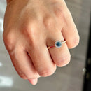 Blue Diamond & White Diamond 9ct Yellow Gold Minimalist Cluster Ring