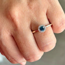 Blue Diamond & White Diamond 9ct Yellow Gold Minimalist Cluster Ring