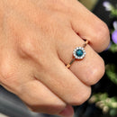 Blue Diamond & White Diamond 9ct Yellow Gold Minimalist Cluster Ring