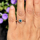 Blue Diamond & White Diamond 9ct Yellow Gold Minimalist Cluster Ring