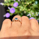 Blue Diamond & White Diamond 9ct Yellow Gold Minimalist Cluster Ring