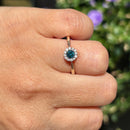 Blue Diamond & White Diamond 9ct Yellow Gold Minimalist Cluster Ring