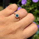 Blue Diamond & White Diamond 9ct Yellow Gold Minimalist Cluster Ring