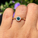 Blue Diamond & White Diamond 9ct Yellow Gold Minimalist Cluster Ring
