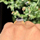 Dark Blue Sapphire & Diamond 9ct Yellow Gold Cluster Ring (Approx. 2.38ct)