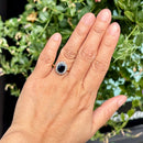 Dark Blue Sapphire & Diamond 9ct Yellow Gold Cluster Ring (Approx. 2.38ct)