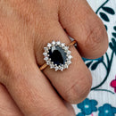 Dark Blue Sapphire & Diamond 9ct Yellow Gold Cluster Ring (Approx. 2.38ct)