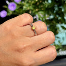 Vintage 1990s 18ct White Gold Yellow Sapphire & Diamond Ring
