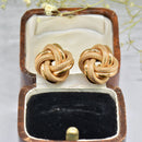 Vintage 1990s 9ct Rose Gold Love Knot Textured Earrings
