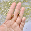 Vintage 1990s 9ct Rose Gold Love Knot Earrings
