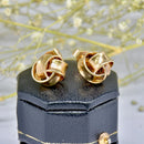 Vintage 1990s 9ct Rose Gold Love Knot Earrings