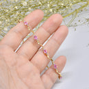 Pink Sapphire & Diamond 9ct Yellow Gold Wave Bracelet