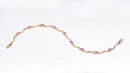 Pink Sapphire & Diamond 9ct Yellow Gold Wave Bracelet