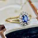 Sapphire & Diamond 9ct Yellow Gold Cluster Ring