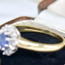 Sapphire & Diamond 9ct Yellow Gold Cluster Ring