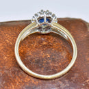 Sapphire & Diamond 9ct Yellow Gold Cluster Ring
