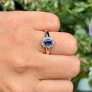 Sapphire & Diamond 9ct Yellow Gold Cluster Ring