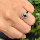 Sapphire & Diamond 9ct Yellow Gold Cluster Ring
