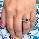 Sapphire & Diamond 9ct Yellow Gold Cluster Ring