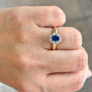 Sapphire & Diamond 9ct Yellow Gold Cluster Ring
