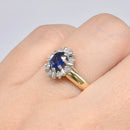 Sapphire & Diamond 9ct Yellow Gold Cluster Ring