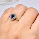 Sapphire & Diamond 9ct Yellow Gold Cluster Ring