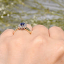 Sapphire & Diamond 9ct Yellow Gold Cluster Ring