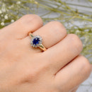 Sapphire & Diamond 9ct Yellow Gold Cluster Ring