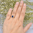Sapphire & Diamond 9ct Yellow Gold Cluster Ring