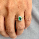 Emerald and Diamond 9ct Yellow Gold Cluster Ring