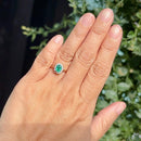 Emerald and Diamond 9ct Yellow Gold Cluster Ring