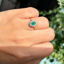 Emerald and Diamond 9ct Yellow Gold Cluster Ring