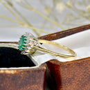 Emerald and Diamond 9ct Yellow Gold Cluster Ring