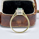 Emerald and Diamond 9ct Yellow Gold Cluster Ring