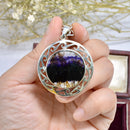 Vintage Large Blue John Pendant with Sterling Silver Chain