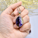 Vintage Blue John Pendant with Sterling Silver Chain