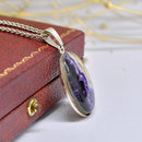Vintage Blue John Pendant with Sterling Silver Chain