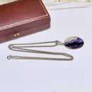 Vintage Blue John Pendant with Sterling Silver Chain