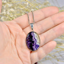 Vintage Blue John Pendant with Sterling Silver Chain
