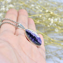 Vintage Blue John Pendant with Sterling Silver Chain
