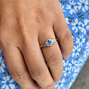 Art Deco Cornflower Blue Sapphire & Diamond Ring in 9ct Yellow Gold & Platinum, Circa 1930–40s