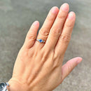 Art Deco Cornflower Blue Sapphire & Diamond Ring in 9ct Yellow Gold & Platinum, Circa 1930–40s