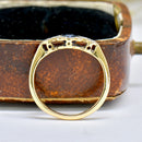 Art Deco Cornflower Blue Sapphire & Diamond Ring in 9ct Yellow Gold & Platinum, Circa 1930–40s
