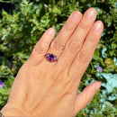 Vintage 2000s Amethyst & Diamond 9ct Yellow Gold Ring