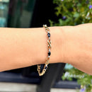 Sapphire & Diamond 9ct Yellow Gold Infinity Design Bracelet