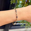 Sapphire & Diamond 9ct Yellow Gold Infinity Design Bracelet
