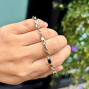 Sapphire & Diamond 9ct Yellow Gold Infinity Design Bracelet