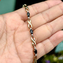 Sapphire & Diamond 9ct Yellow Gold Infinity Design Bracelet