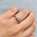 Ruby & Diamond 9ct Yellow Gold Five-Stone Ring