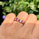 Ruby & Diamond 9ct Yellow Gold Five-Stone Ring